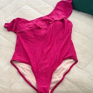 Kona Sol Women's One Shoulder Pink One Piece